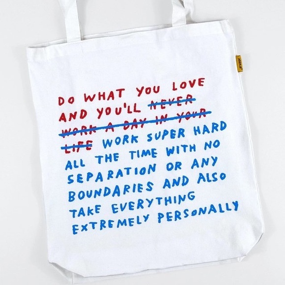 Handbags - Work/Life Balance Tote Bag by Adam J. Kurtz